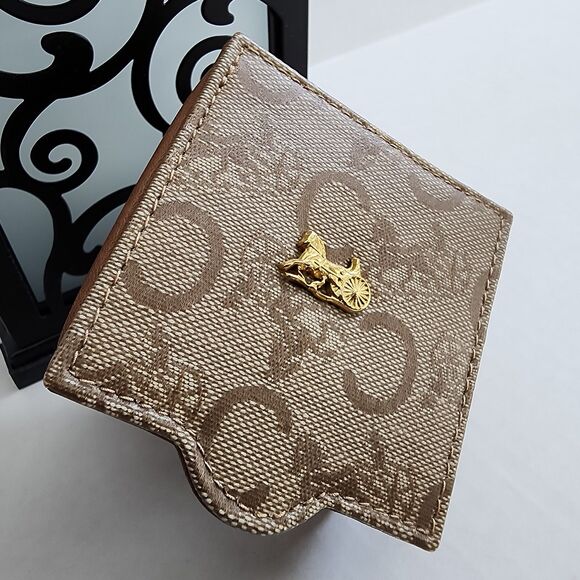 Celine Macadam Coin Case Box Wallet Gold Logo 80's - Picture 1 of 11